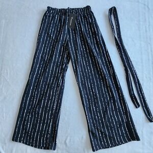 NEW Wide Wide Leg Pants Womens Small Stretch Waist Vacation Casual Resort Office